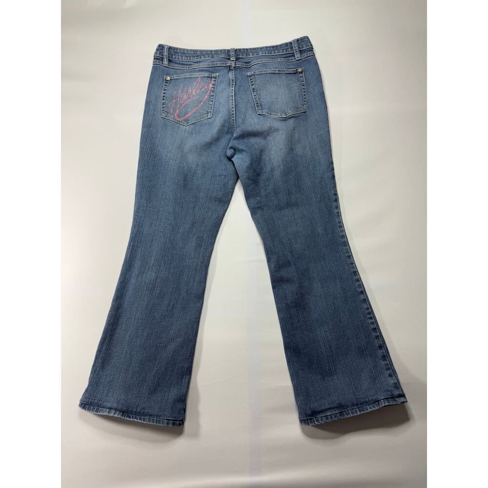 Harley Davidson Women's Bootcut Blue Denim Jeans - Size 14 (34x28) *READ** - Picture 2 of 9